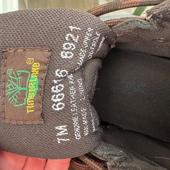 TIMBERLAND Women’s Euro Hiker Brown Leather/Suede & Plaid print Boots Size 8 - Picture 11 of 12